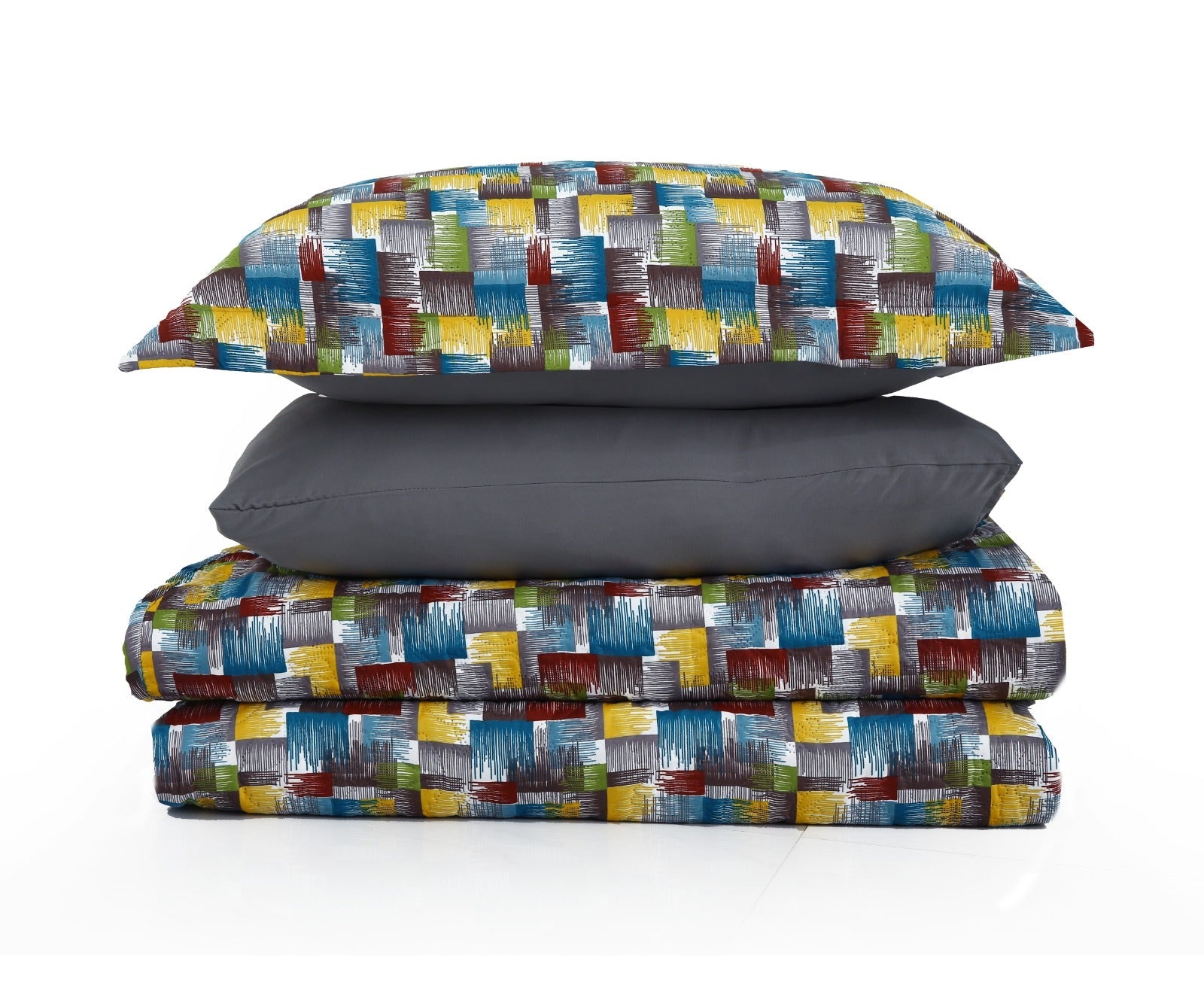 6 PCs Printed Bed Spread Set-Multi Ombre Bed Spread Apricot
