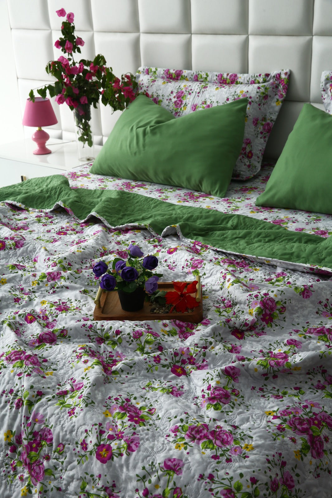 6 PCs Luxury Bed Spread Set-Sweet Pea Bed Spread Apricot