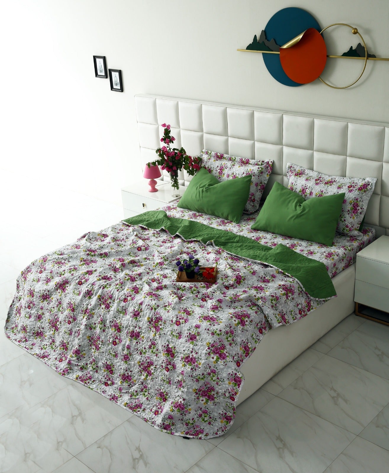 6 PCs Luxury Bed Spread Set-Sweet Pea Bed Spread Apricot