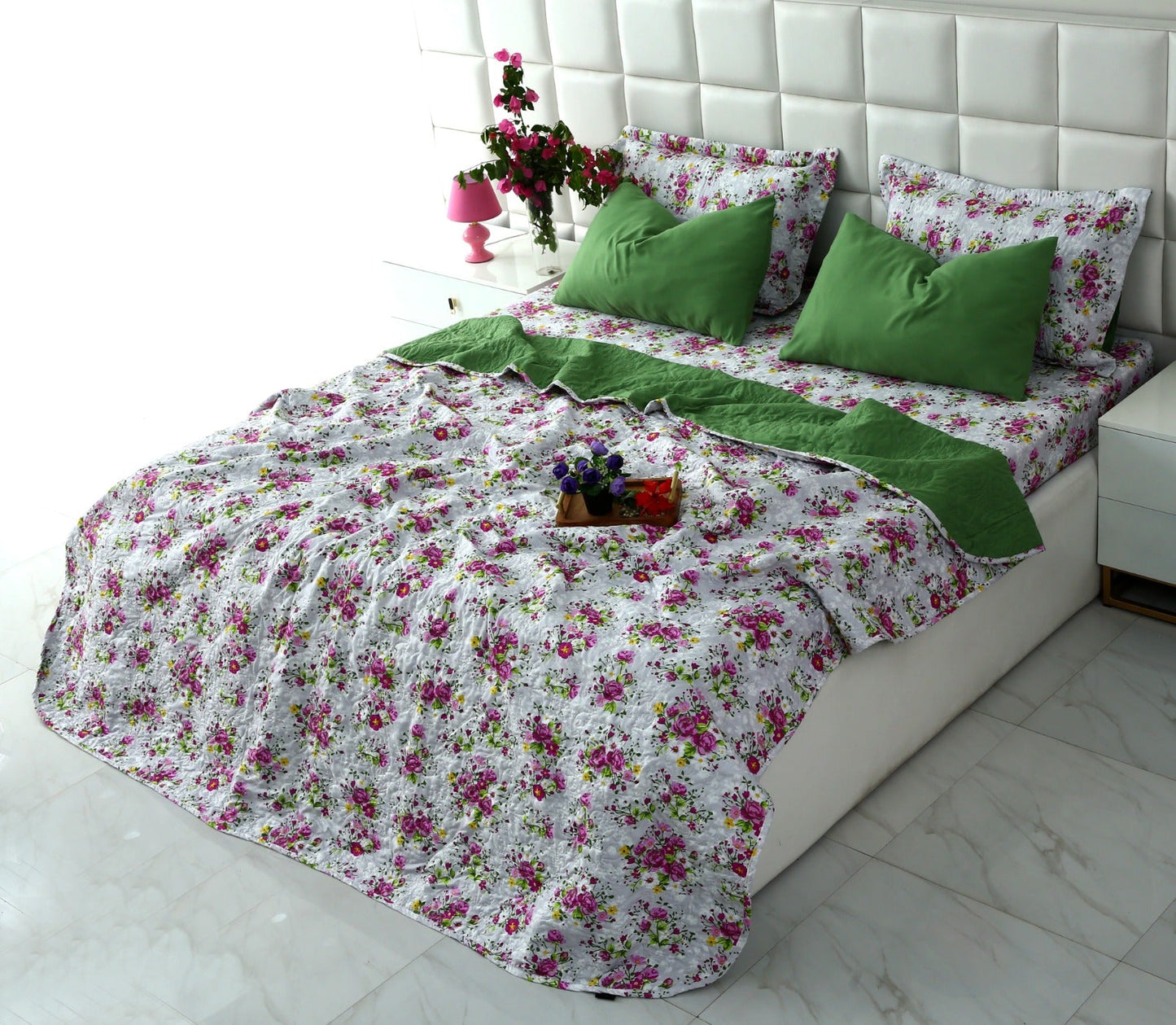 6 PCs Luxury Bed Spread Set-Sweet Pea Bed Spread Apricot