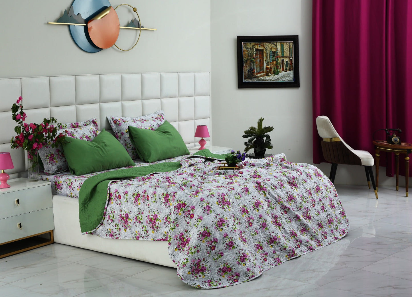 6 PCs Luxury Bed Spread Set-Sweet Pea Bed Spread Apricot