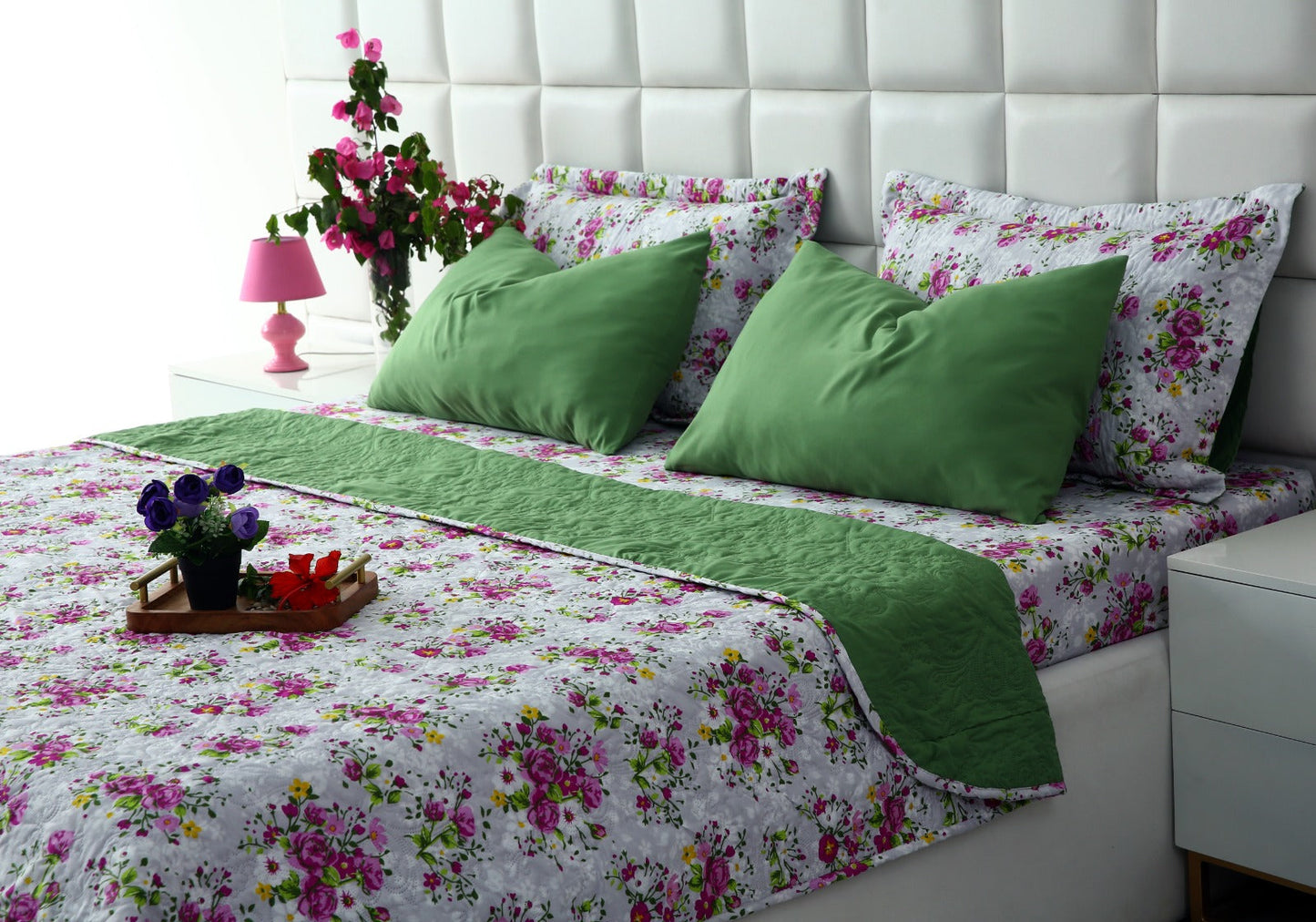 6 PCs Luxury Bed Spread Set-Sweet Pea Bed Spread Apricot