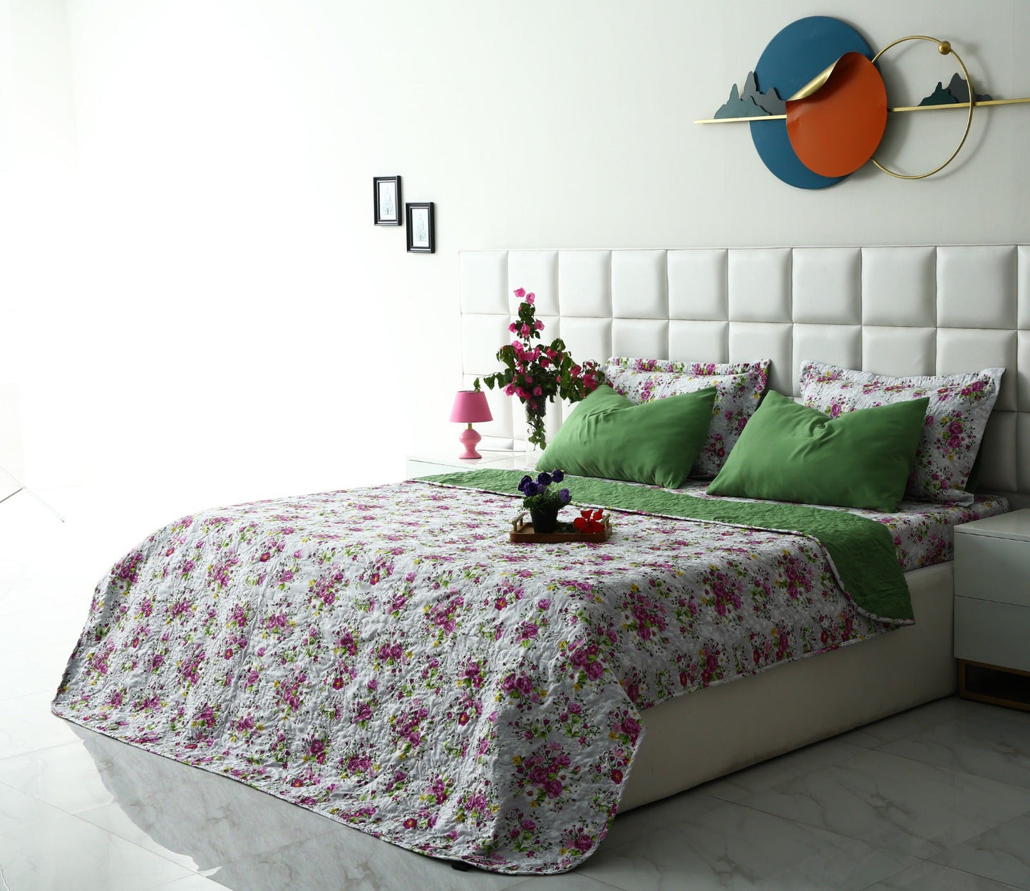 6 PCs Luxury Bed Spread Set-Sweet Pea Bed Spread Apricot