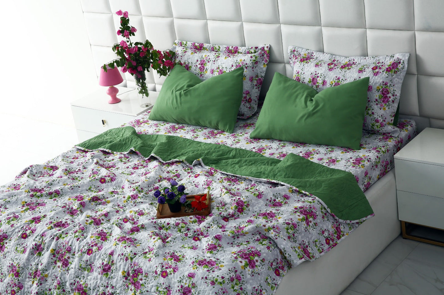 6 PCs Luxury Bed Spread Set-Sweet Pea Bed Spread Apricot