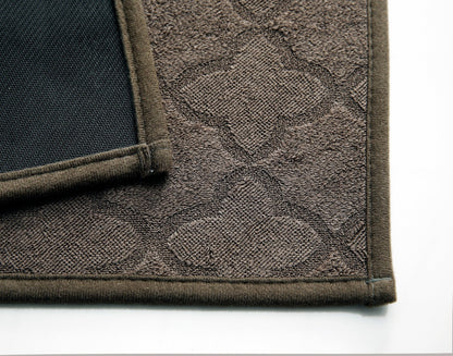 Anti-Slip Door Mat SA-2353-4(Brown Flowers) Door Mats Apricot