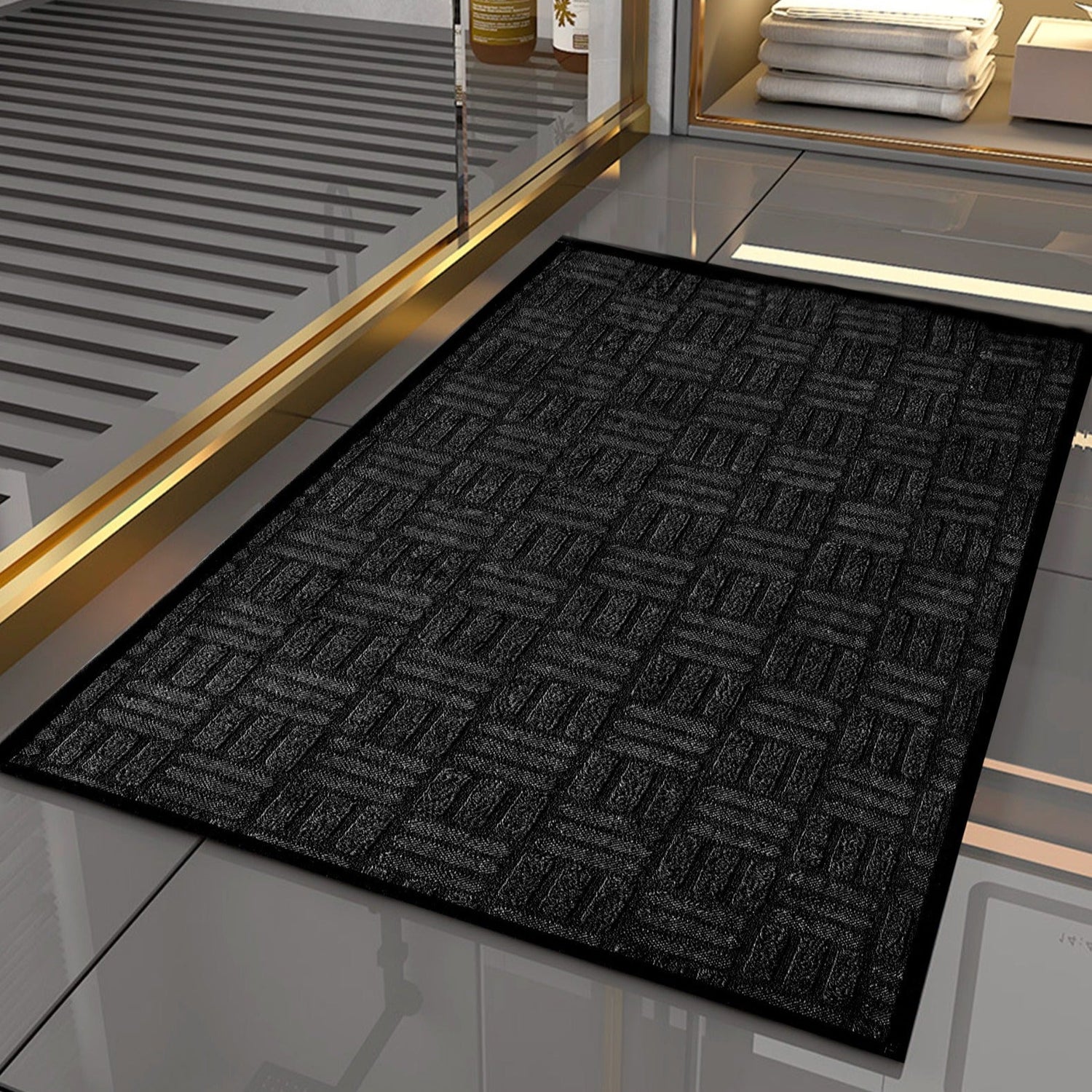 Anti-Slip Door Mat SA-2353-4(Grey Lines) Door Mats Apricot