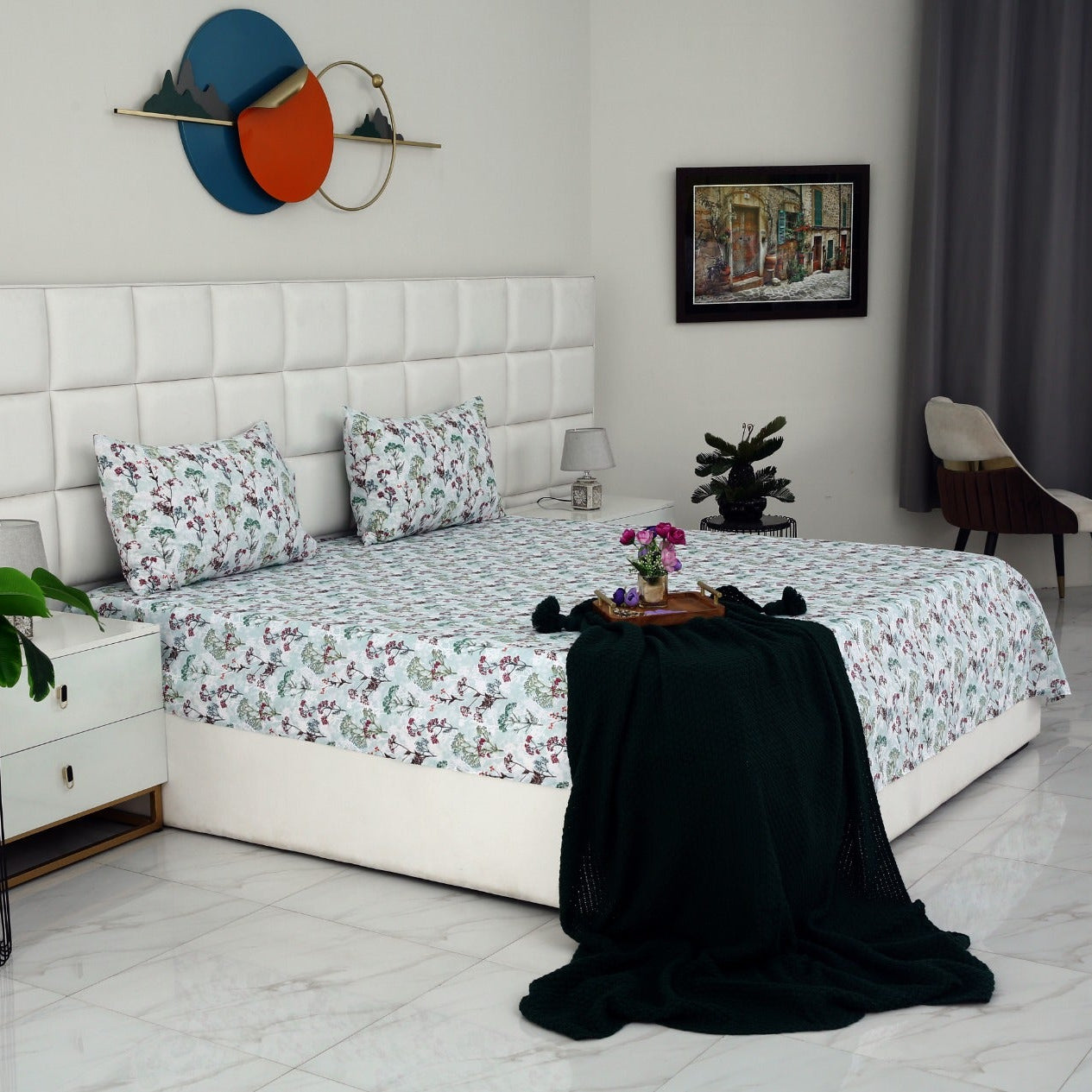 3 PCs Double Bed Sheet -Foxtail