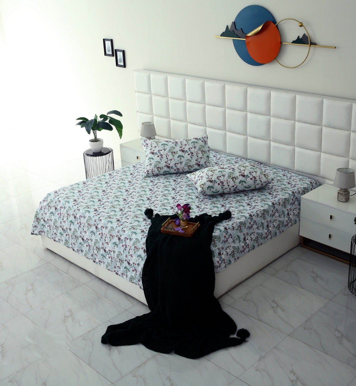 3 PCs Double Bed Sheet -Foxtail