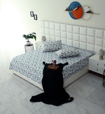 3 PCs Double Bed Sheet -Foxtail