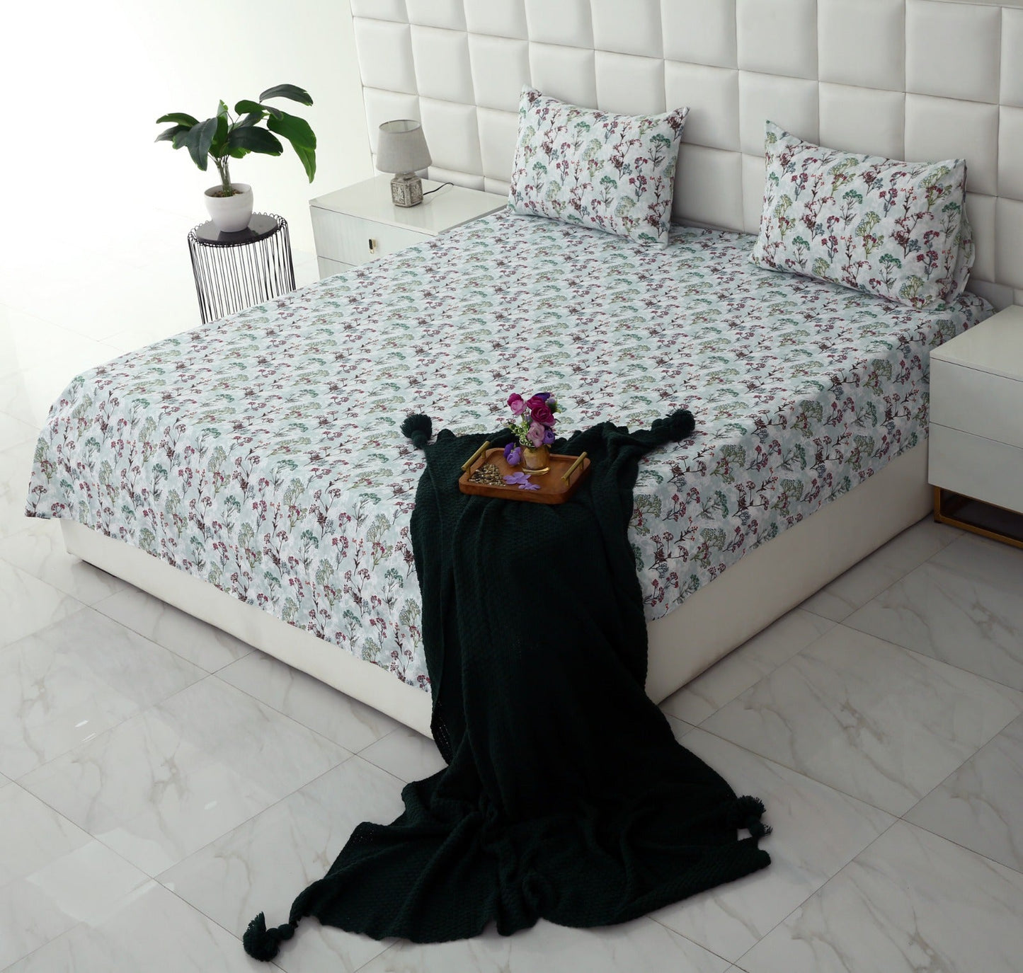 3 PCs Double Bed Sheet -Foxtail