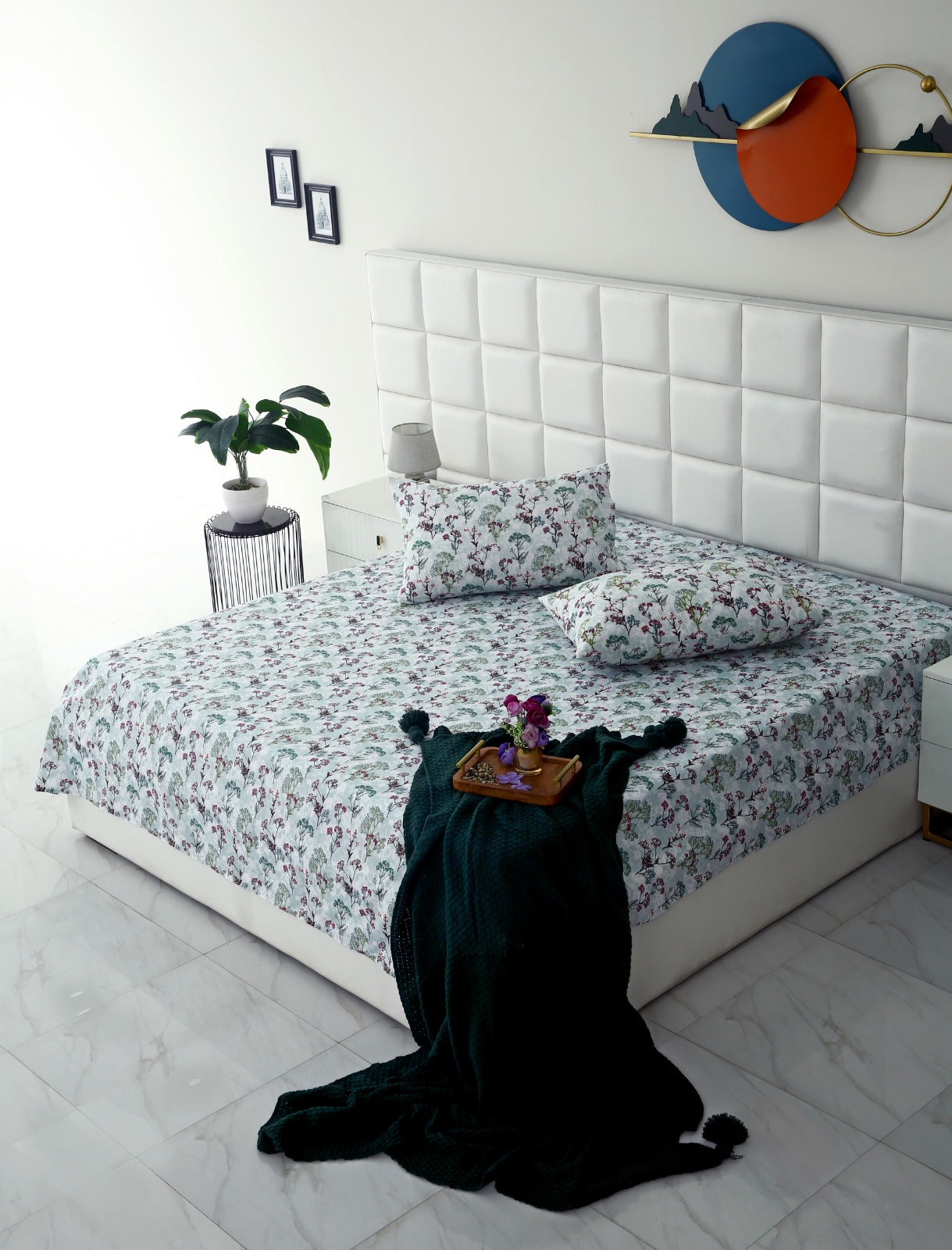 3 PCs Double Bed Sheet -Foxtail