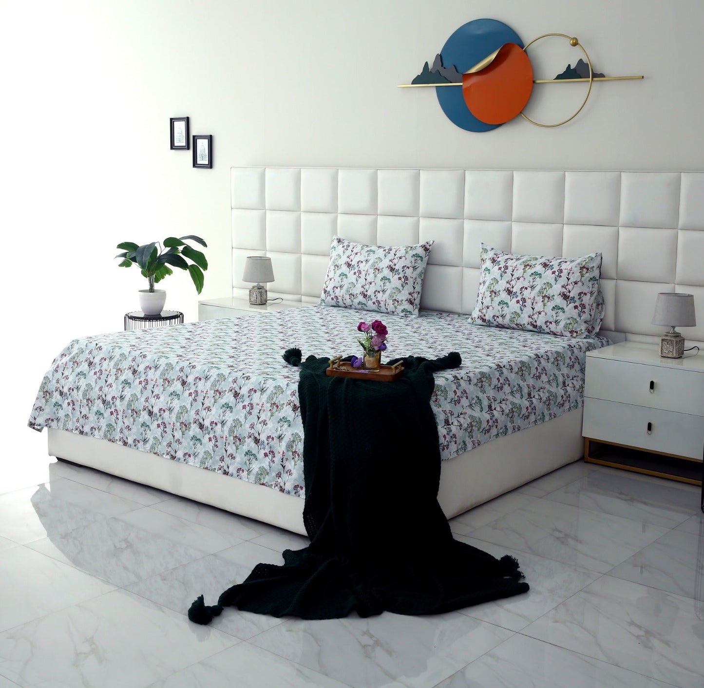 3 PCs Double Bed Sheet -Foxtail