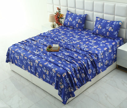 3 PCs Double Bed Sheet-Phlox Bed Sheets Apricot