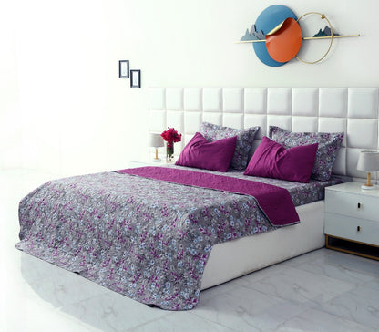 6 PCs Printed Bed Spread Set-Spring Flowers Bed Spread Apricot