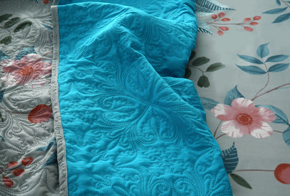 6 PCs Printed Bed Spread Set-Petunia Bed Spread Apricot