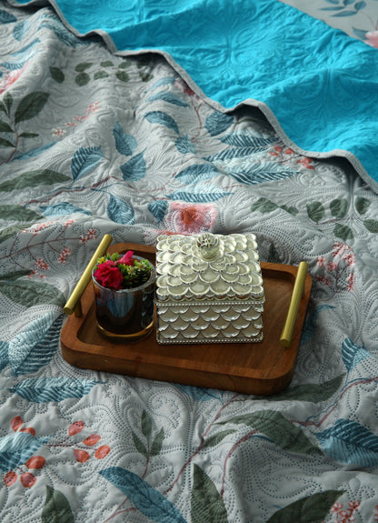 6 PCs Printed Bed Spread Set-Petunia Bed Spread Apricot