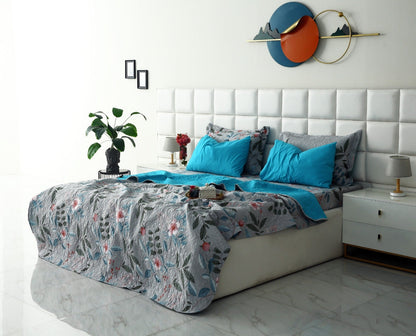 6 PCs Printed Bed Spread Set-Petunia Bed Spread Apricot