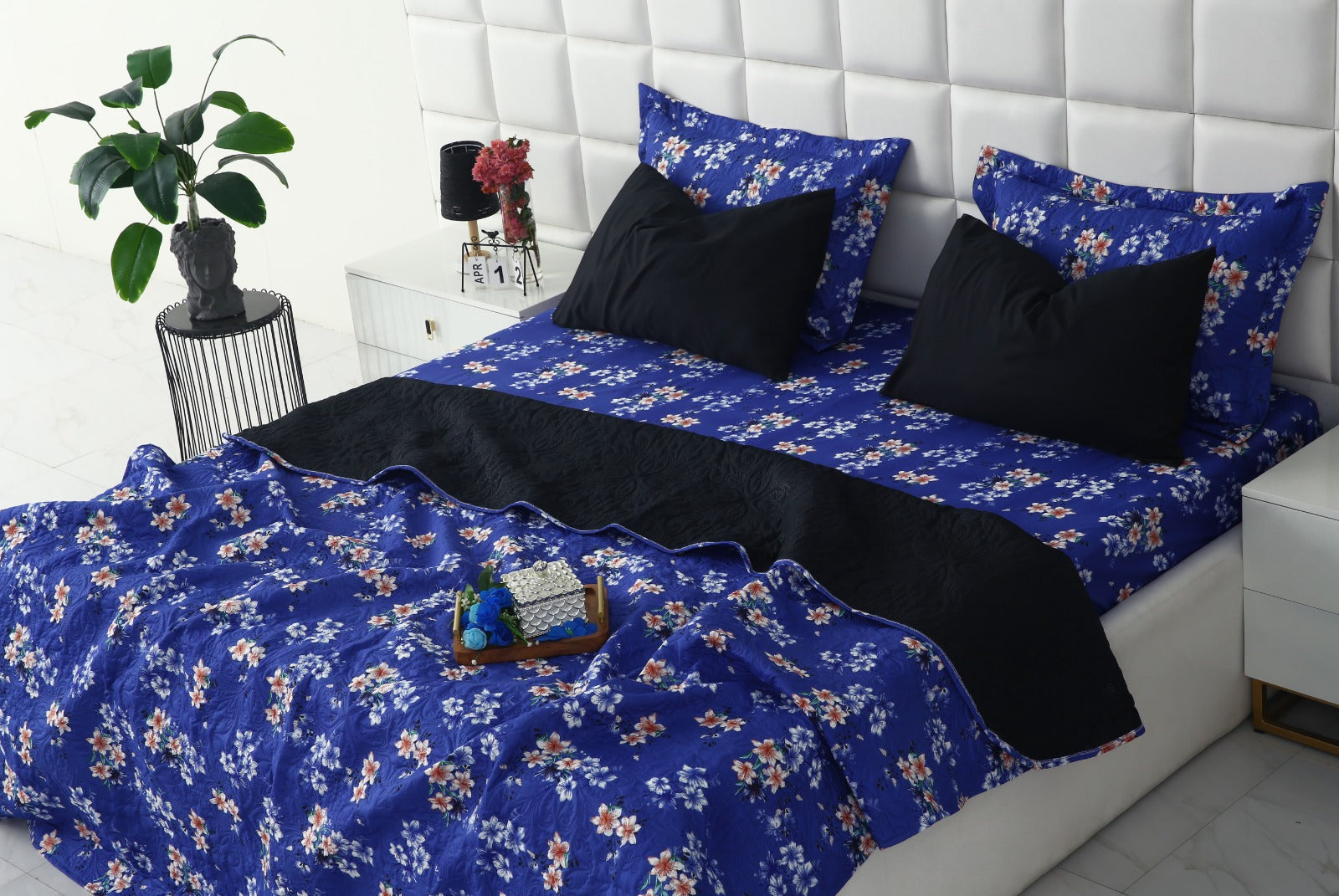 6 PCs Printed Bed Spread Set-Phlox Bed Spread Apricot