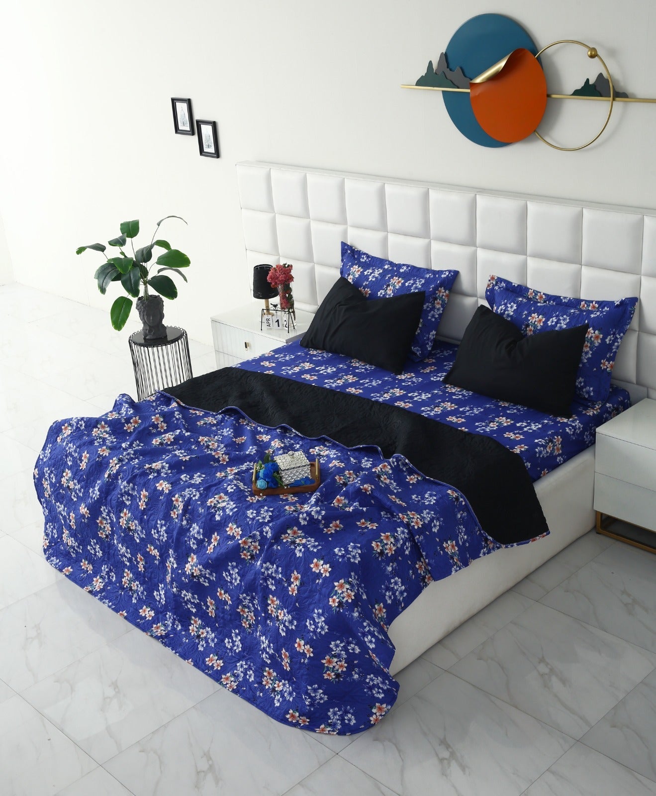 6 PCs Printed Bed Spread Set-Phlox Bed Spread Apricot