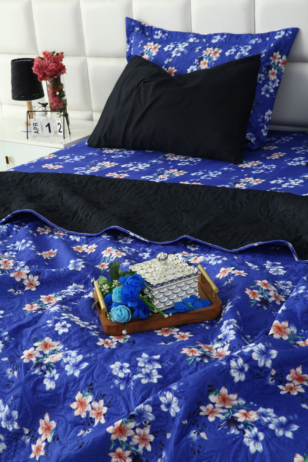 6 PCs Printed Bed Spread Set-Phlox Bed Spread Apricot