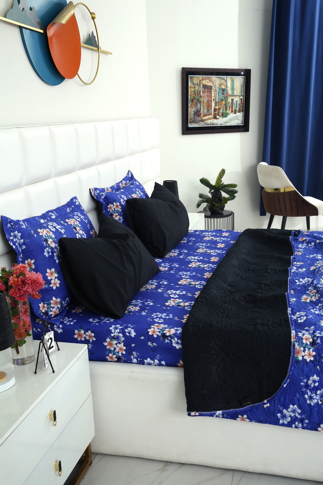 6 PCs Printed Bed Spread Set-Phlox Bed Spread Apricot