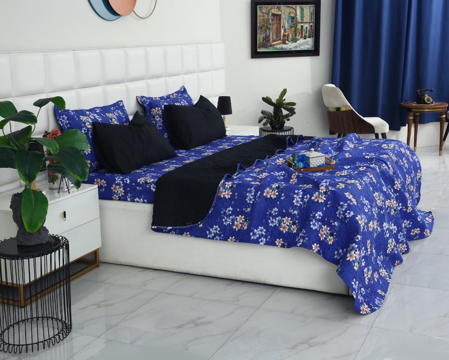 6 PCs Printed Bed Spread Set-Phlox Bed Spread Apricot
