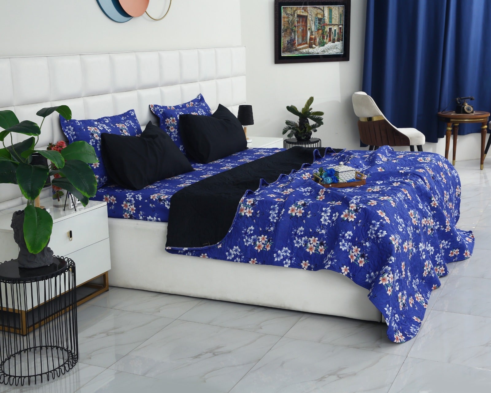 6 PCs Printed Bed Spread Set-Phlox Bed Spread Apricot