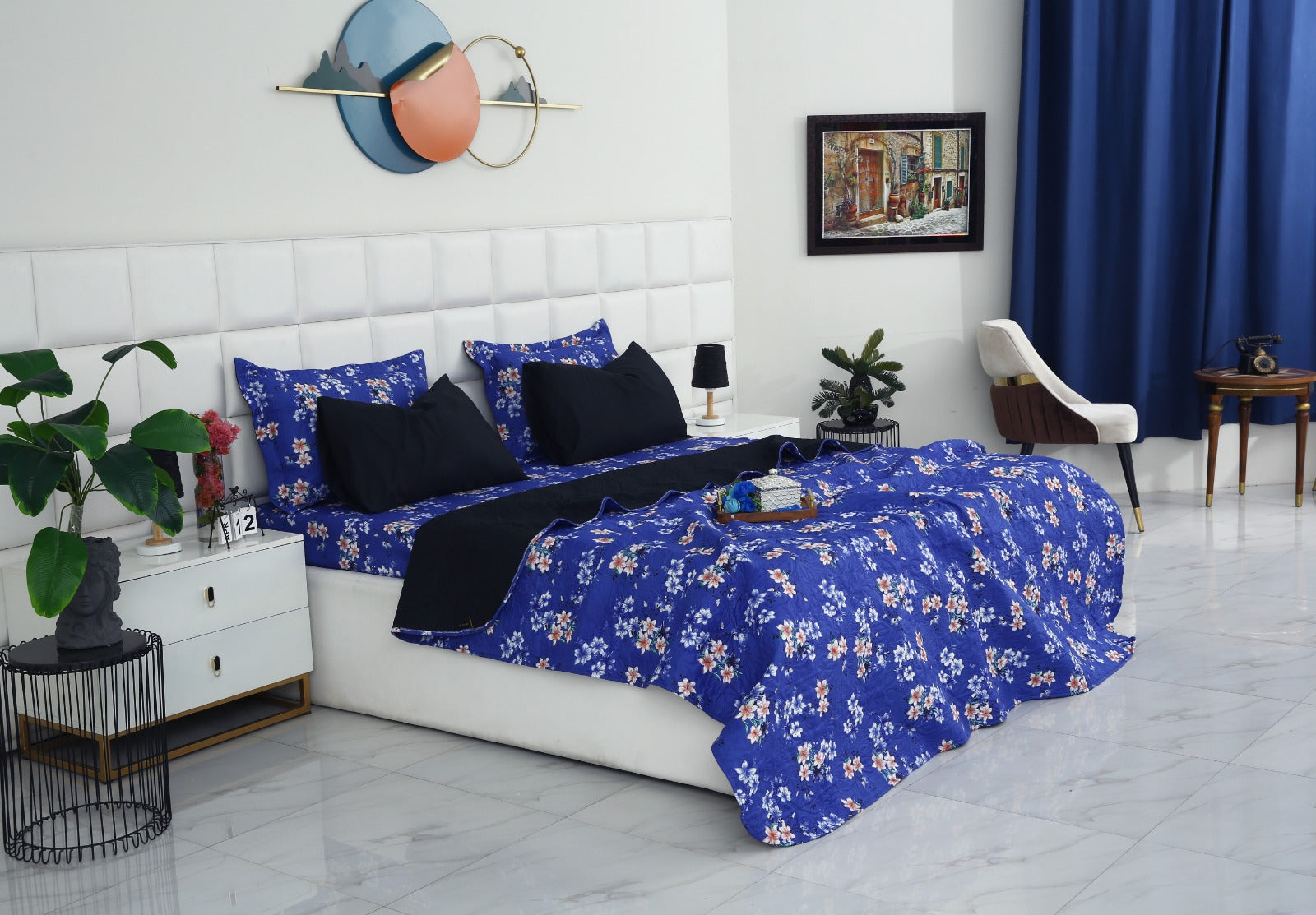 6 PCs Printed Bed Spread Set-Phlox Bed Spread Apricot