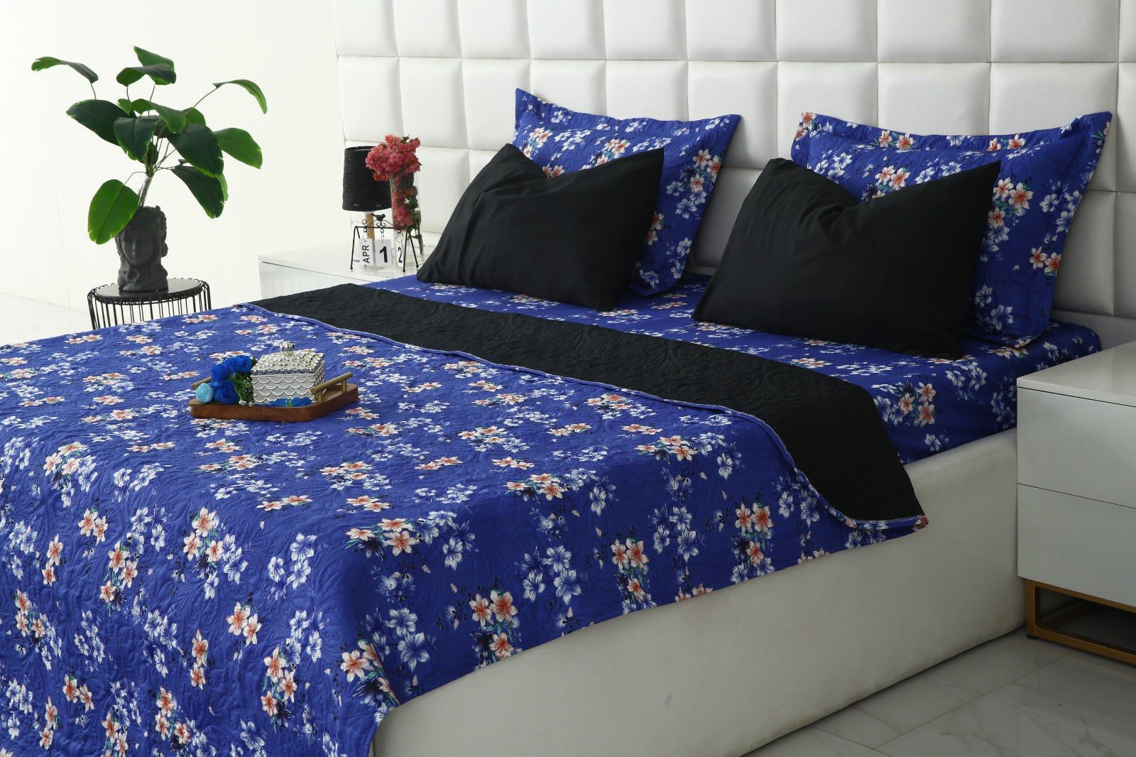 6 PCs Printed Bed Spread Set-Phlox Bed Spread Apricot