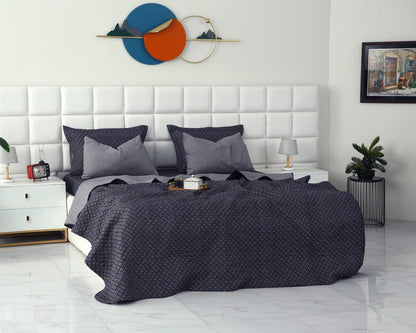 6 PCs Printed Bed Spread Set-Plaid Bed Spread Apricot