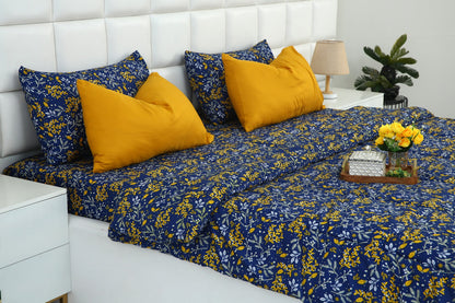 6 PCs Summer Comforter Set-Daffodil Bed Spread Apricot