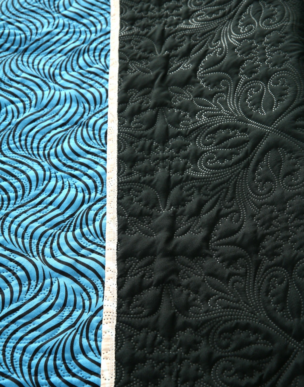 6 PCs Printed Bed Spread Set-Aqua Blue Bed Spread Apricot
