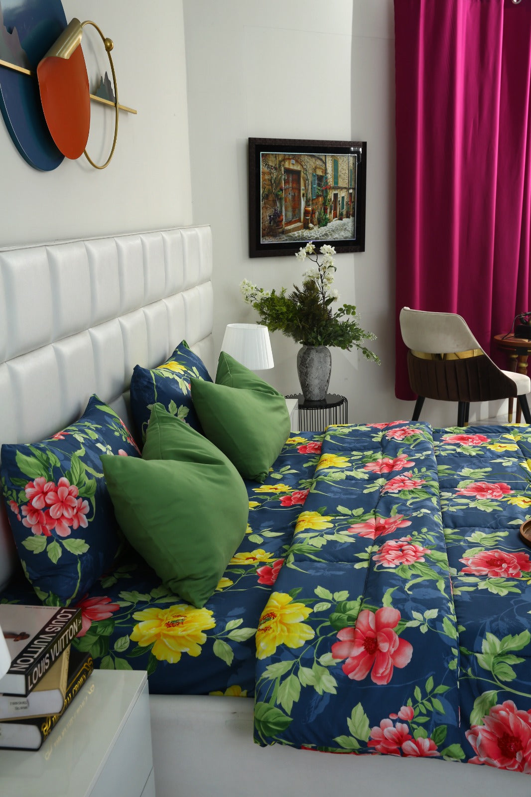 6 PCs Summer Comforter Set-Orchid Bed Spread Apricot