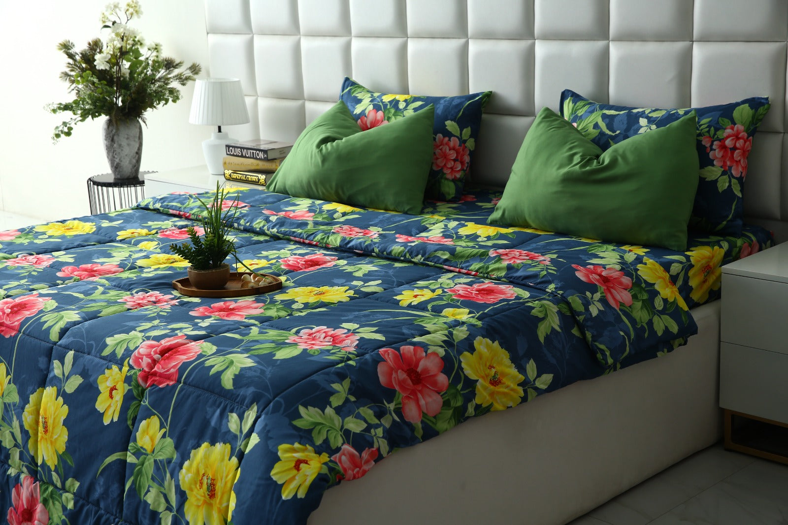 6 PCs Summer Comforter Set-Orchid Bed Spread Apricot