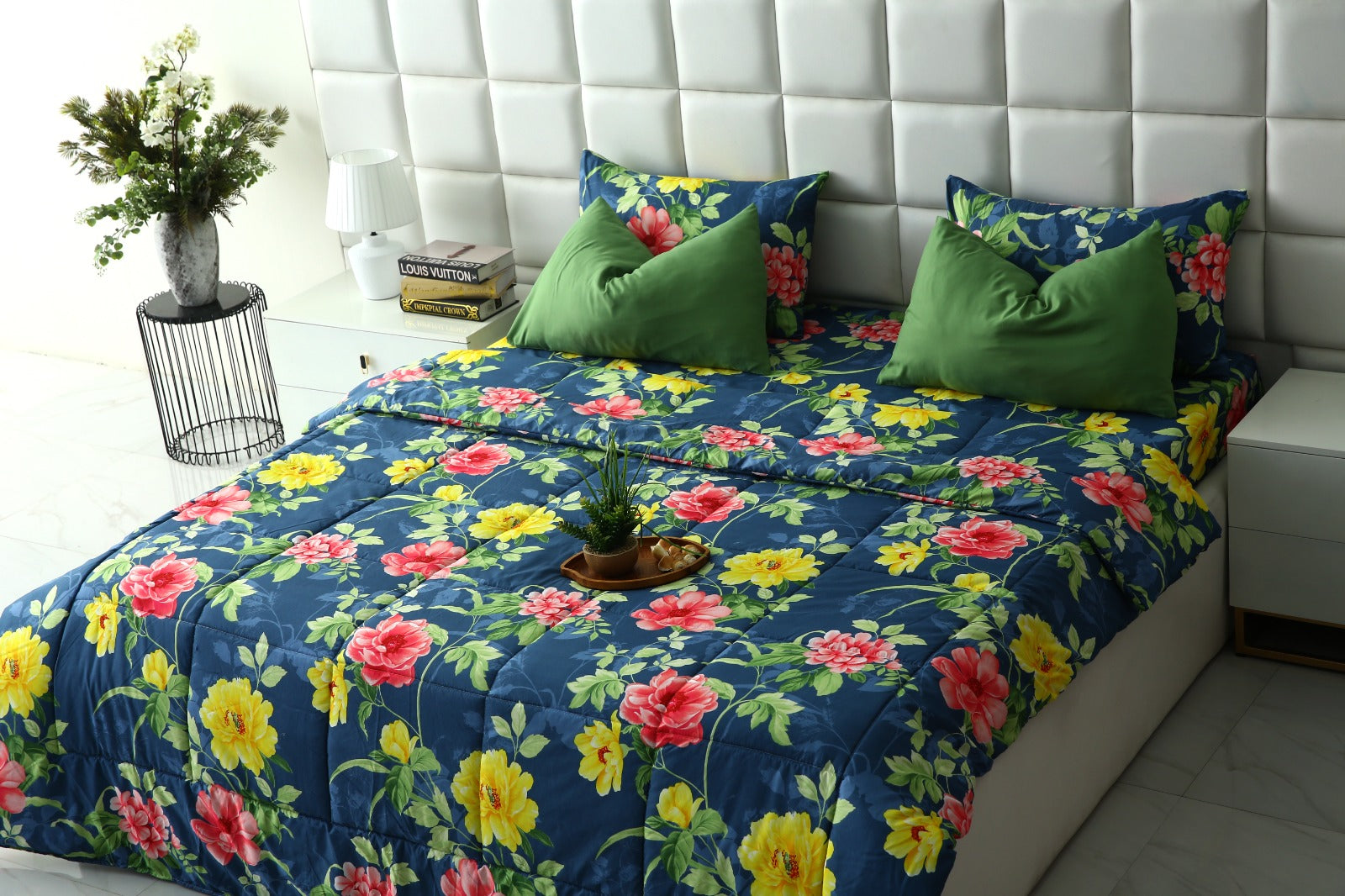 6 PCs Summer Comforter Set-Orchid Bed Spread Apricot