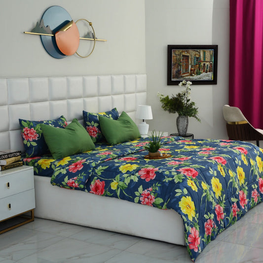 6 PCs Summer Comforter Set-Orchid Bed Spread Apricot