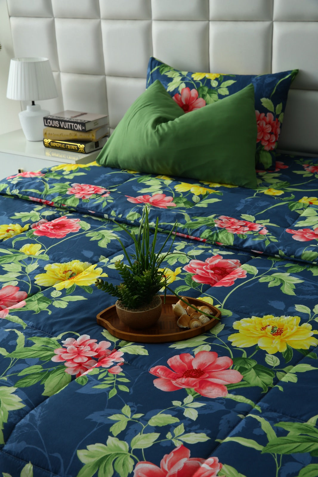 6 PCs Summer Comforter Set-Orchid Bed Spread Apricot