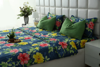 6 PCs Summer Comforter Set-Orchid Bed Spread Apricot