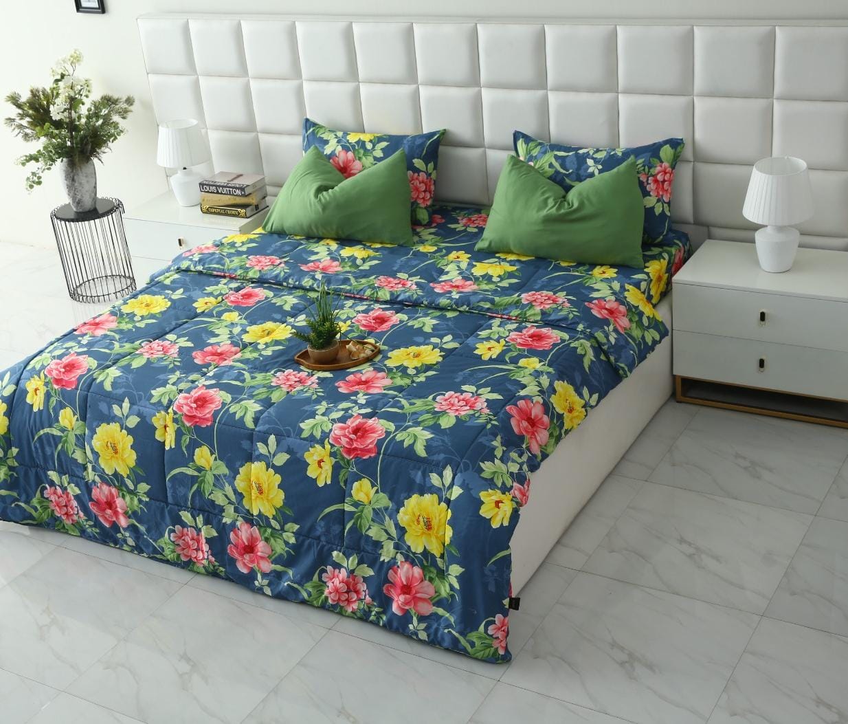 6 PCs Summer Comforter Set-Orchid Bed Spread Apricot
