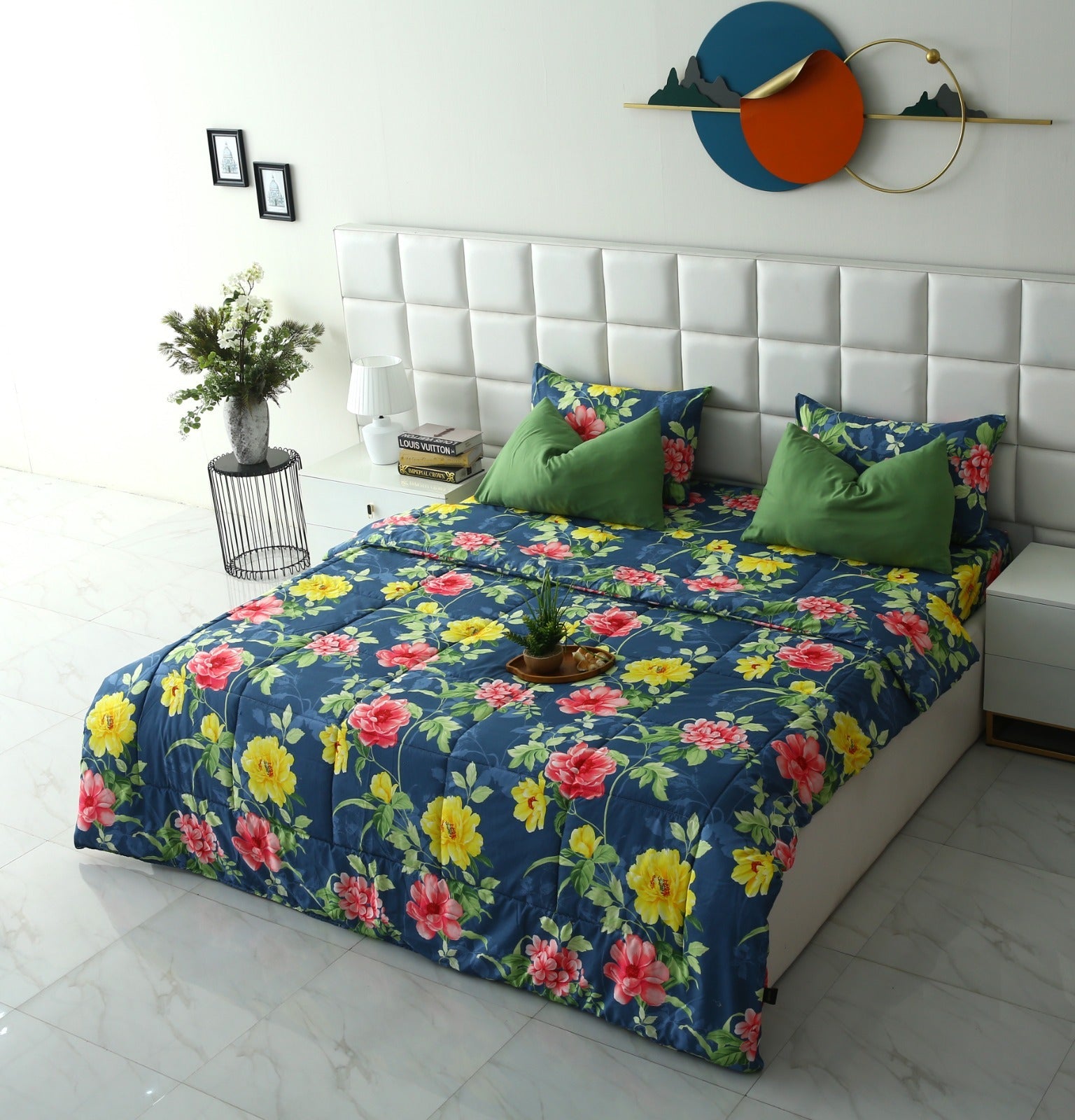 6 PCs Summer Comforter Set-Orchid Bed Spread Apricot