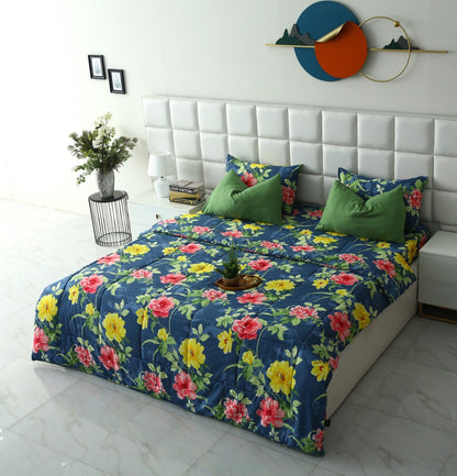 6 PCs Summer Comforter Set-Orchid Bed Spread Apricot