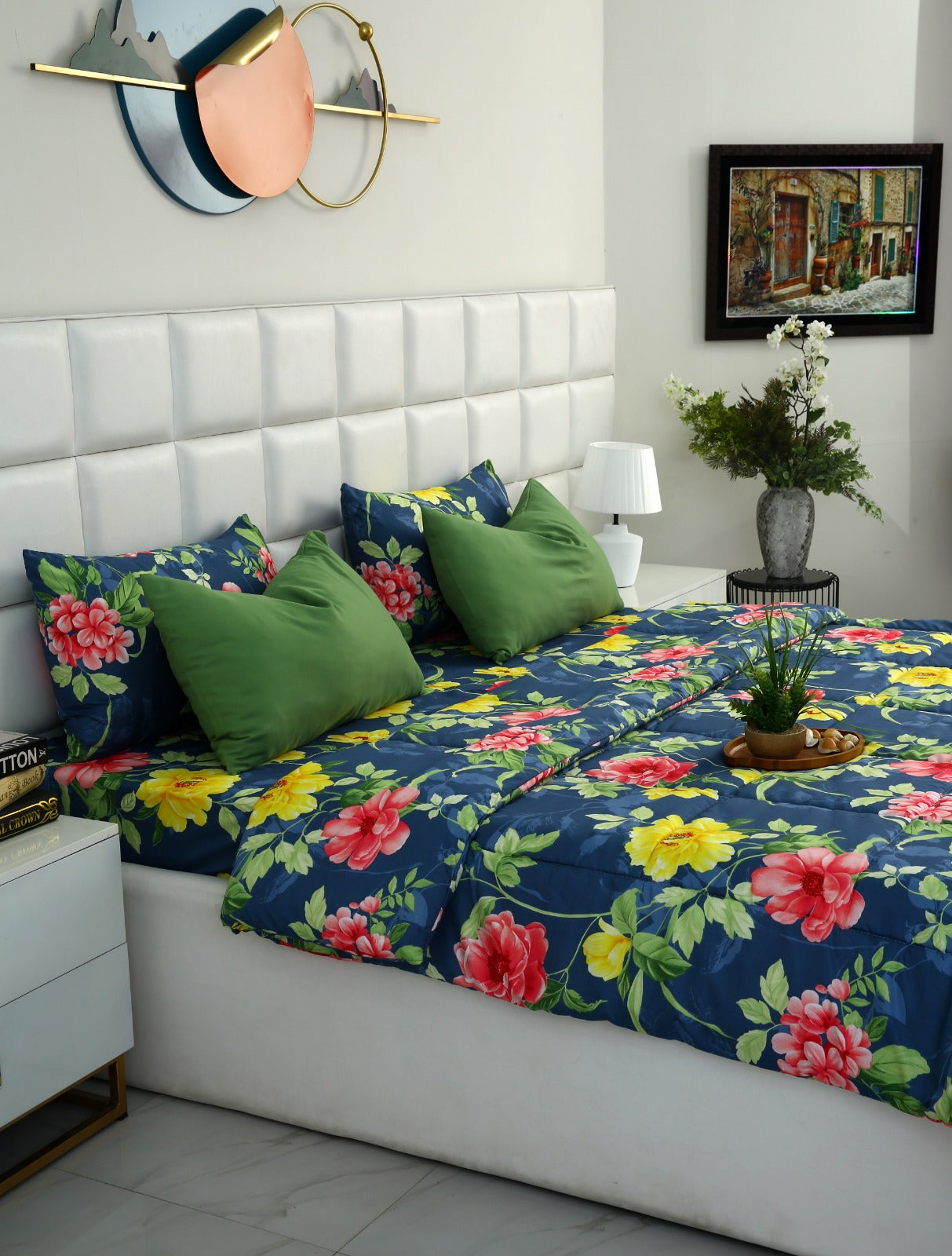 6 PCs Summer Comforter Set-Orchid Bed Spread Apricot