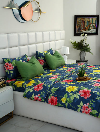 6 PCs Summer Comforter Set-Orchid Bed Spread Apricot