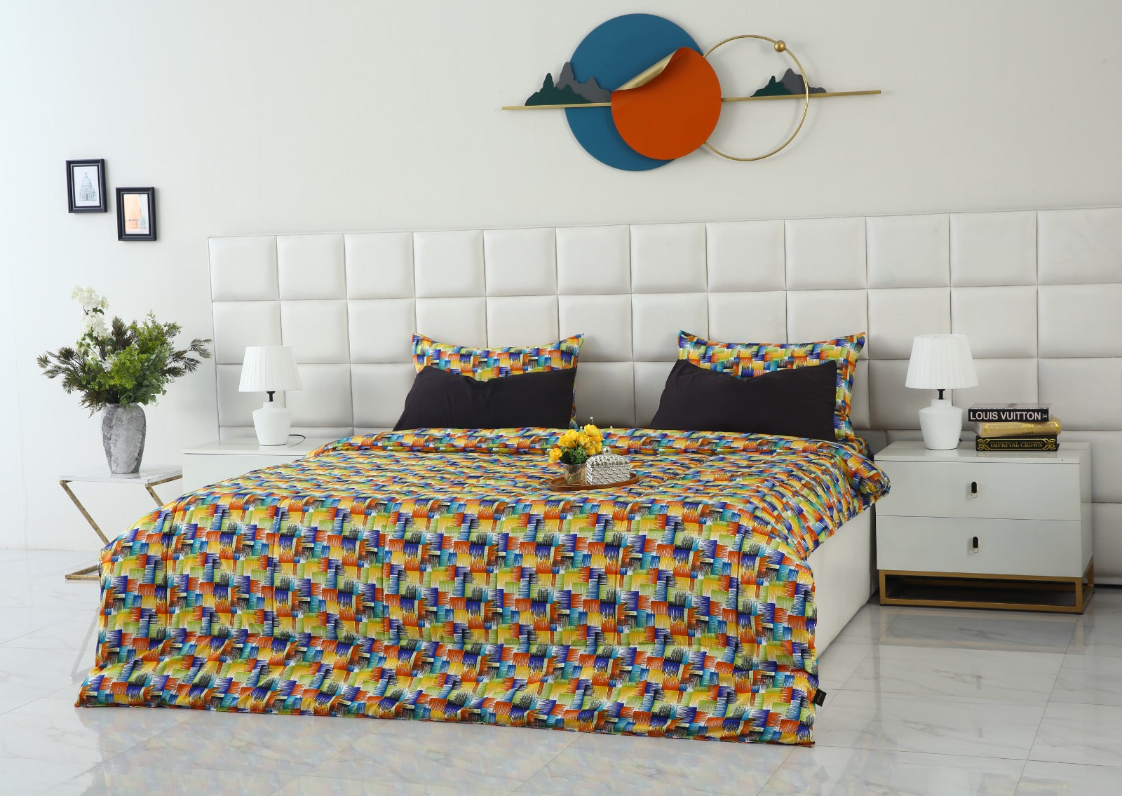 6 PCs Summer Comforter Set-Coral Rush Bed Spread Apricot