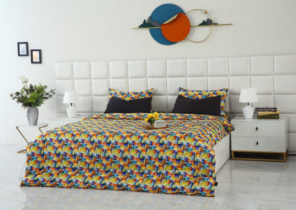 6 PCs Summer Comforter Set-Coral Rush Bed Spread Apricot