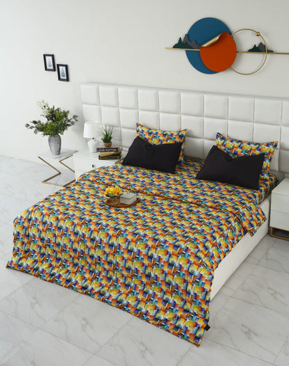 6 PCs Summer Comforter Set-Coral Rush Bed Spread Apricot