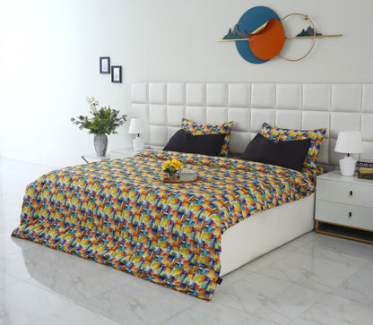 6 PCs Summer Comforter Set-Coral Rush Bed Spread Apricot