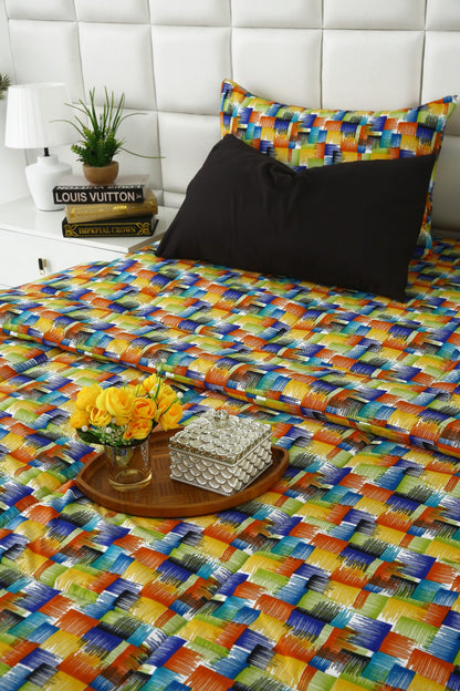 6 PCs Summer Comforter Set-Coral Rush Bed Spread Apricot