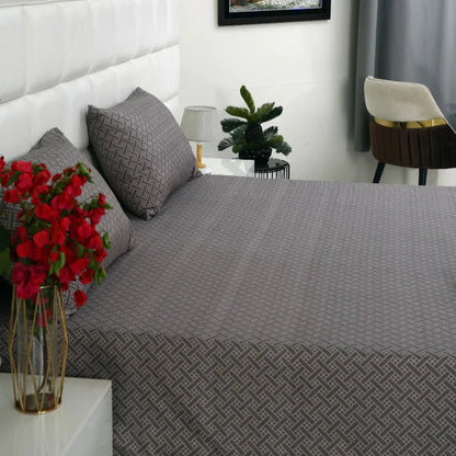 2Pcs Single Bed Sheet-Light Plaid single bed sheet Apricot