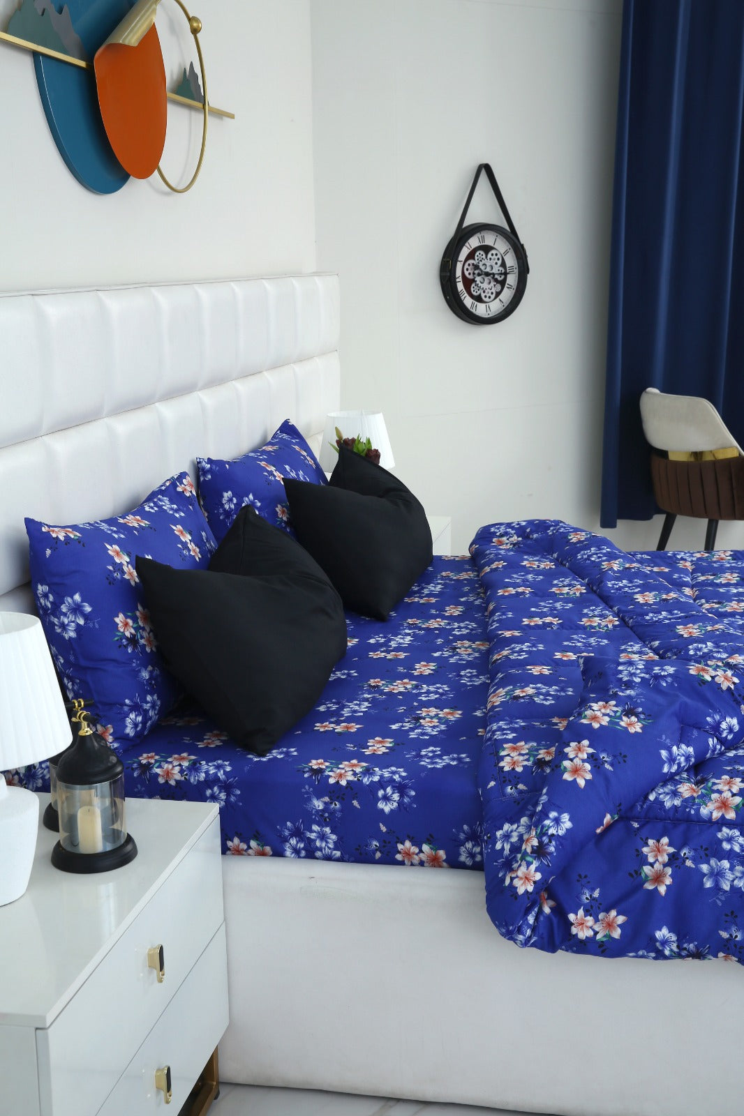 6 PCs Summer Comforter Set-Phlox Bed Spread Apricot